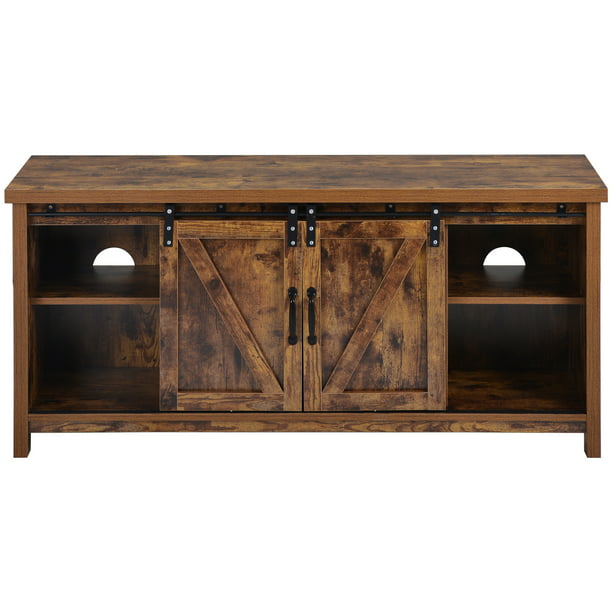 Details about   Rustic TV Stand Entertainment Center Farmhouse Console Storage Two Cabinet Doors
